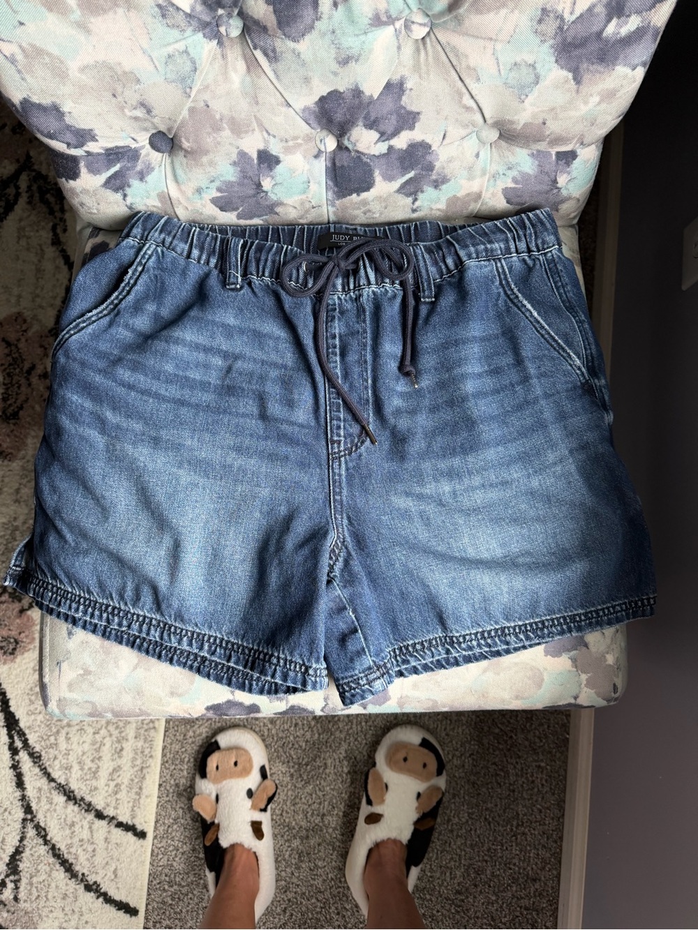 Judy Blue Medium Wash Denim Drawstring Shorts